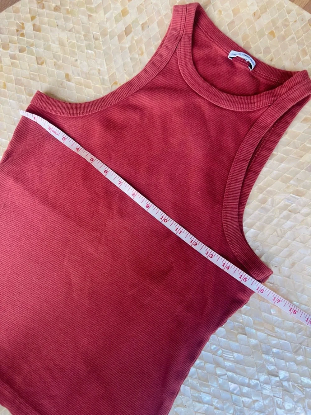 James Perse Rust Red Ribbed Tank Top - Picture 4 of 6